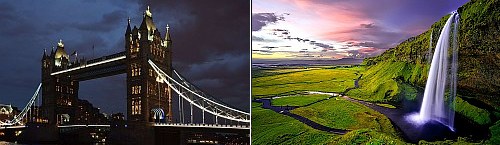 London, UK and Iceland